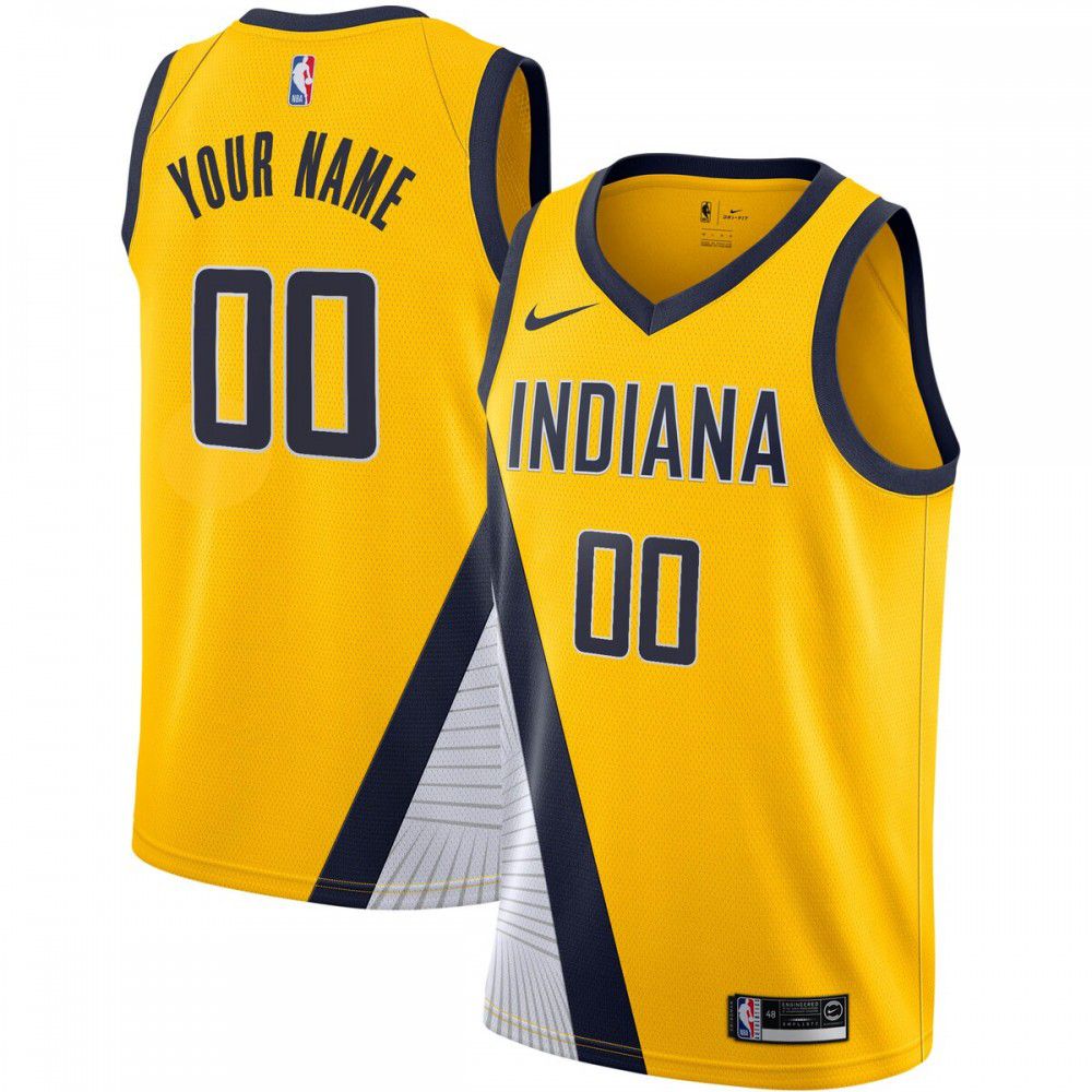Indiana Pacers 2019/20 Custom Swingman Jersey Yellow - Statement Edition-Pro Kit Vault | Brand New 26/27 Sports Jerseys